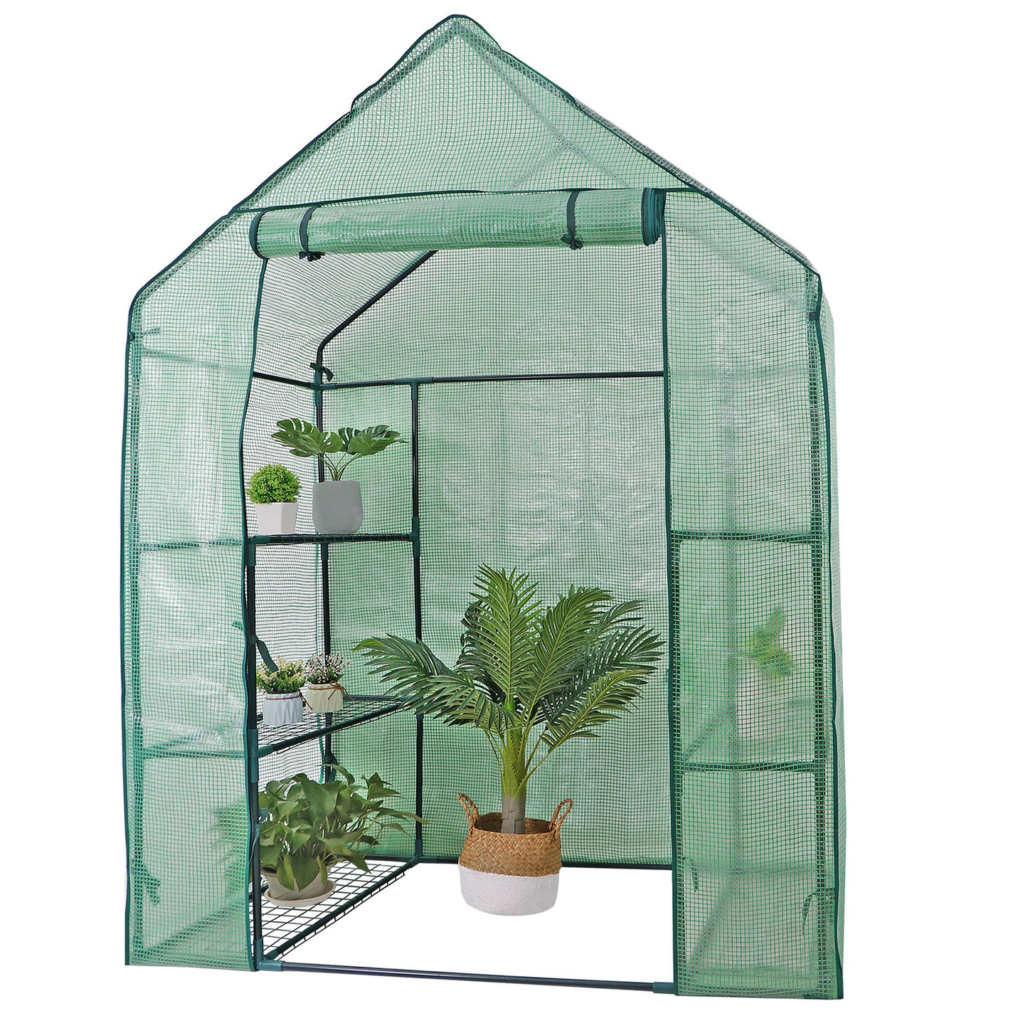 6 Shelves Walk-In Greenhouse Garden House Plants Flowers Green Plant Insulation