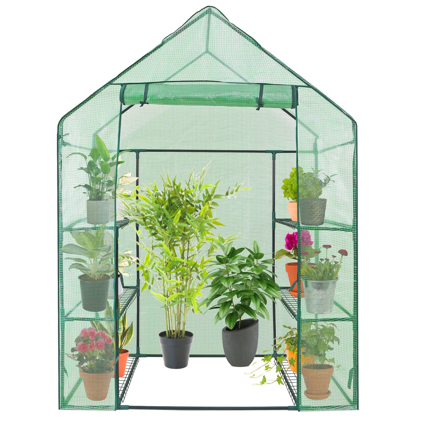 6 Shelves Walk-In Greenhouse Garden House Plants Flowers Green Plant Insulation