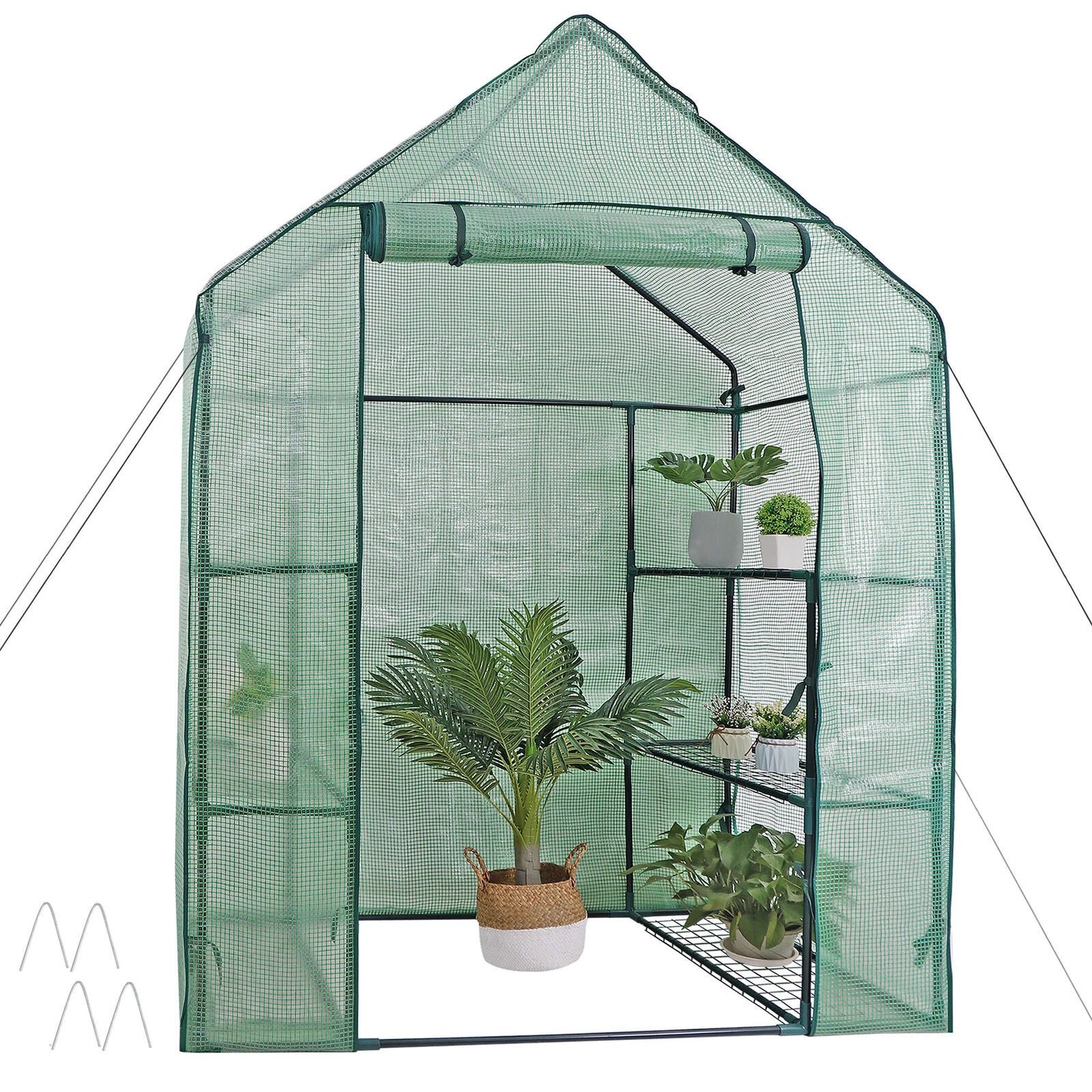 6 Shelves Walk-In Greenhouse Garden House Plants Flowers Green Plant Insulation