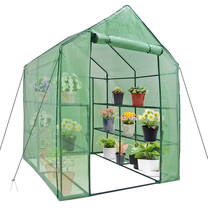 8 Shelves Walk-In Greenhouse Garden House Plants Flowers Green Plant Insulation