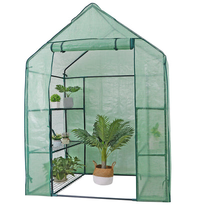 6 Shelves Walk-In Greenhouse Garden House Plants Flowers Green Plant Insulation