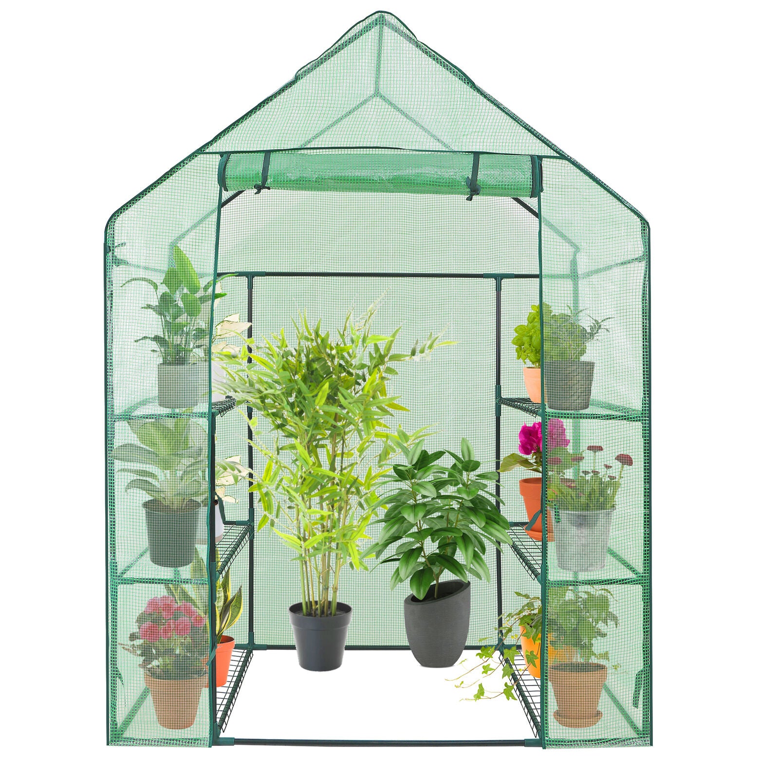 6 Shelves Walk-In Greenhouse Garden House Plants Flowers Green Plant Insulation
