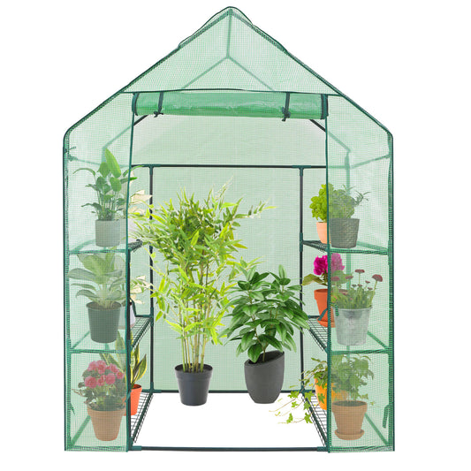 6 Shelves Walk-In Greenhouse Garden House Plants Flowers Green Plant Insulation