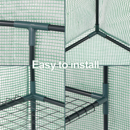 6 Shelves Walk-In Greenhouse Garden House Plants Flowers Green Plant Insulation