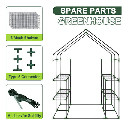 8 Shelves Walk-In Greenhouse Garden House Plants Flowers Green Plant Insulation