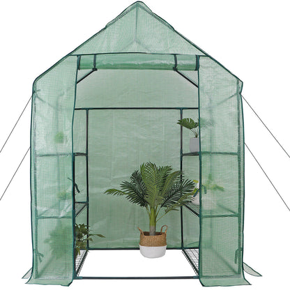 6 Shelves Walk-In Greenhouse Garden House Plants Flowers Green Plant Insulation