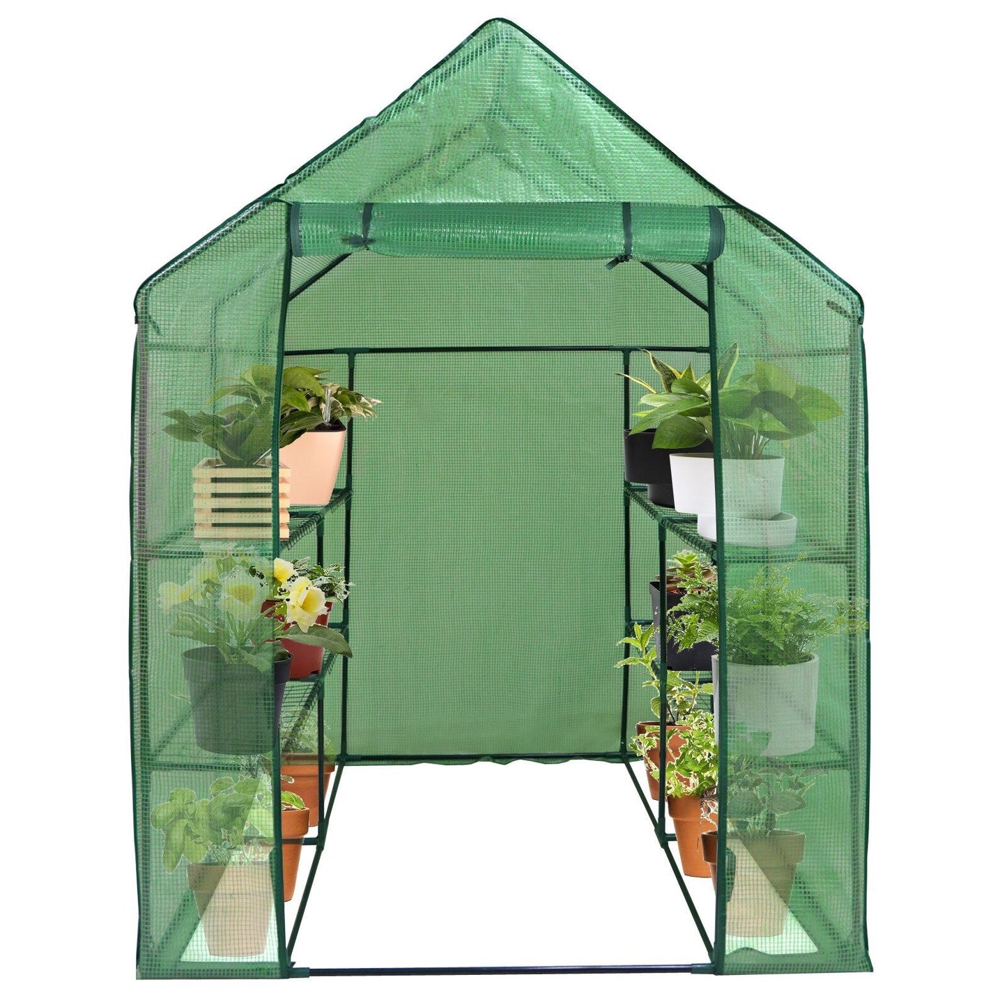 8 Shelves Walk-In Greenhouse Garden House Plants Flowers Green Plant Insulation